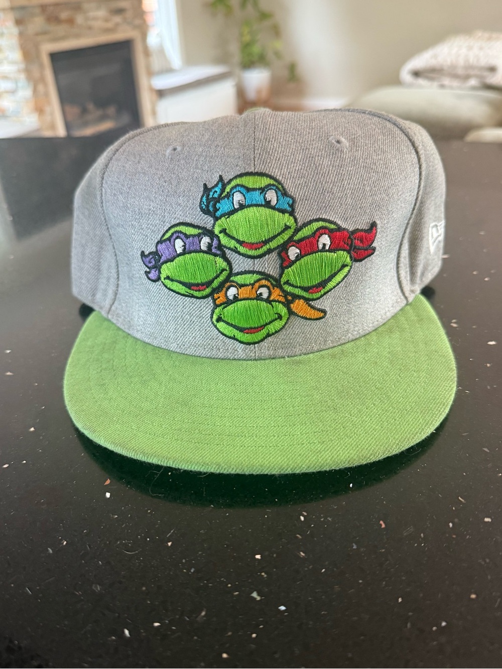Teenage Mutant Ninja Turtles Gray Snapback Hat with Green Rim